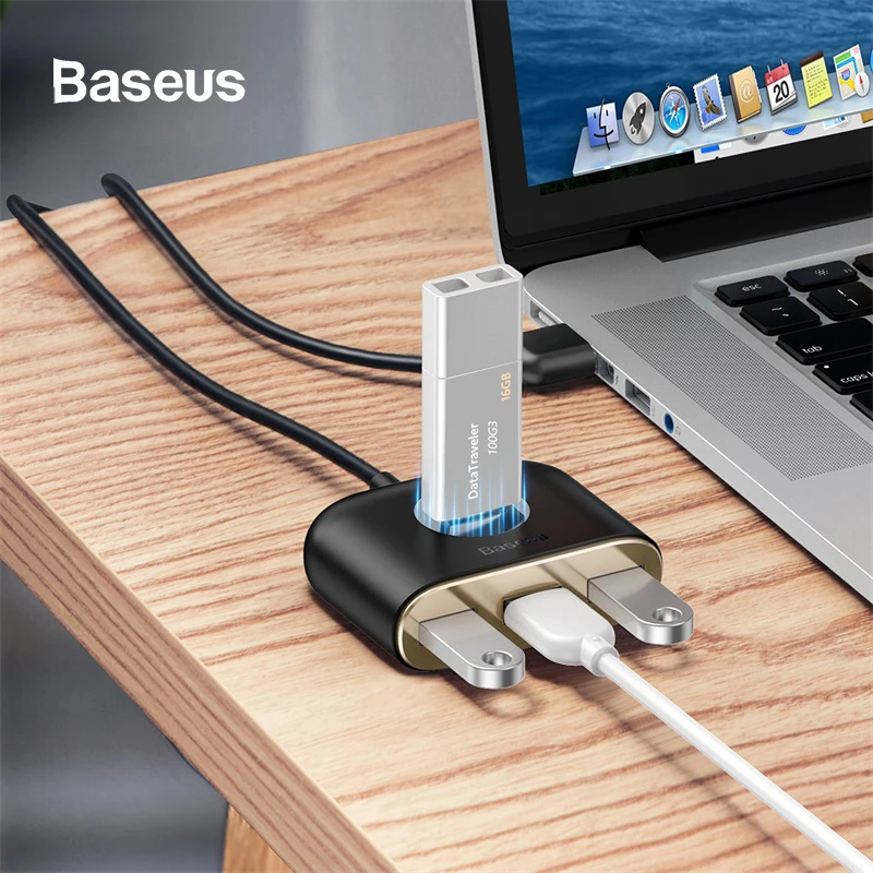Baseus USB HUB 3.0 To Multi USB Splitter Adapter 4 Port with Micro USB Charging for Macbook Laptop Devices USB C HUB Switch Baseus USB HUB 3.0 To Multi USB Splitter Adapter 4 Port with Micro USB Charging for Macbook Laptop Devices USB C HUB Switch