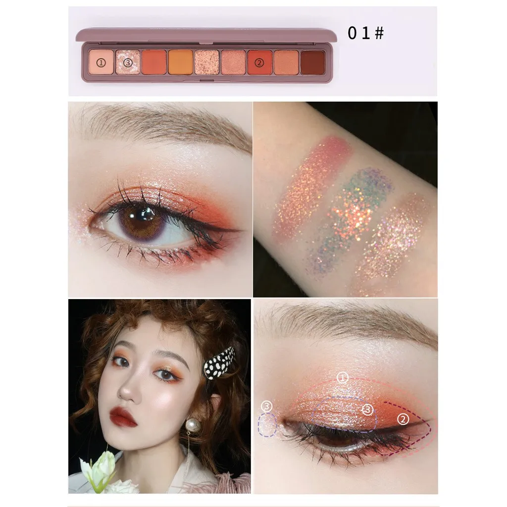 Тени для век Pallete Trend Flash матовый жемчуг поляризованные тени для век клавиатура водонепроницаемый стойкий эффект кончик пальца 9 цветов Y808