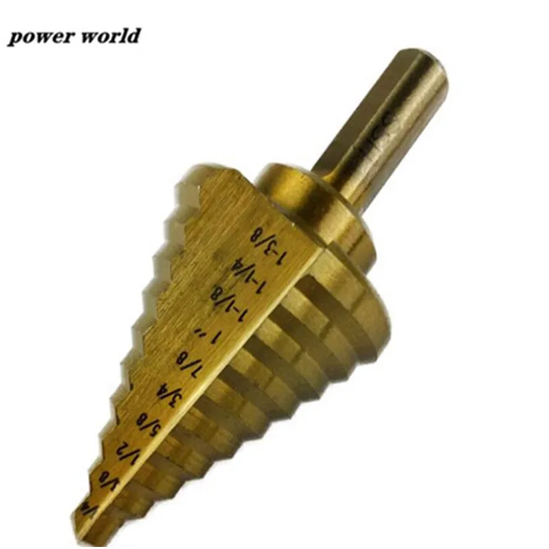 

1Pcs 1/4 1-3/8 80mm High Speed Steel Round Shank Stepped Drill Pagoda Bit Twist Drill Bit Steel Plate Opener Profiled Drill Bit