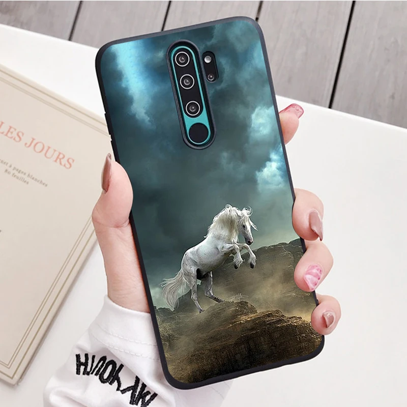 Ngựa Silicone Ốp Lưng Điện Thoại Redmi Note 8 7 Pro S 8T Cho Redmi 9 7A Bao Vỏ xiaomi leather case