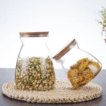 

700ml/1000ml Glass Bottles Jars Candy Storage Bank Tea Box Kitchen Sealed Cans With Cover Kitchen Food Storage Bottles Spice Jar