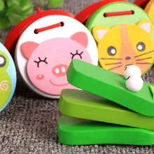5 pièces de castagnettes en bois, jouets éducatifs pour enfants de 3 à 6 ans, jouets musicaux, jouets de Style dessin animé pour bébés