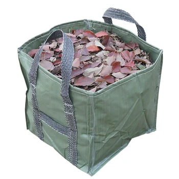 

Garden Lawn Leaf Bags Yard Waste Bag Clean Up Tarp Container Tote Gardening Trash Reusable Heavy Duty PP Fabric
