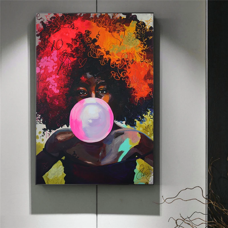 Абстрактные граффити Цвет Черный Девушка художественный плакат печать картина