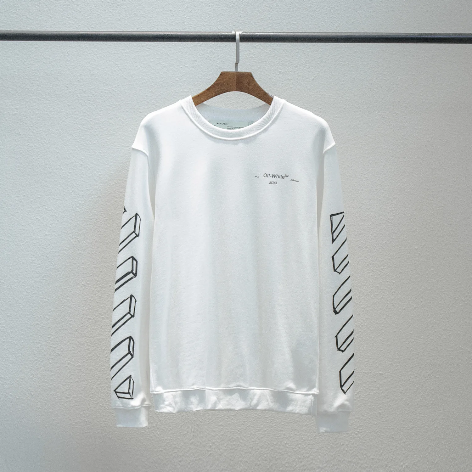 Off-white Street Хип-хоп граффити трехмерная стрелка полоса печать Толстовка для мужчин и женщин