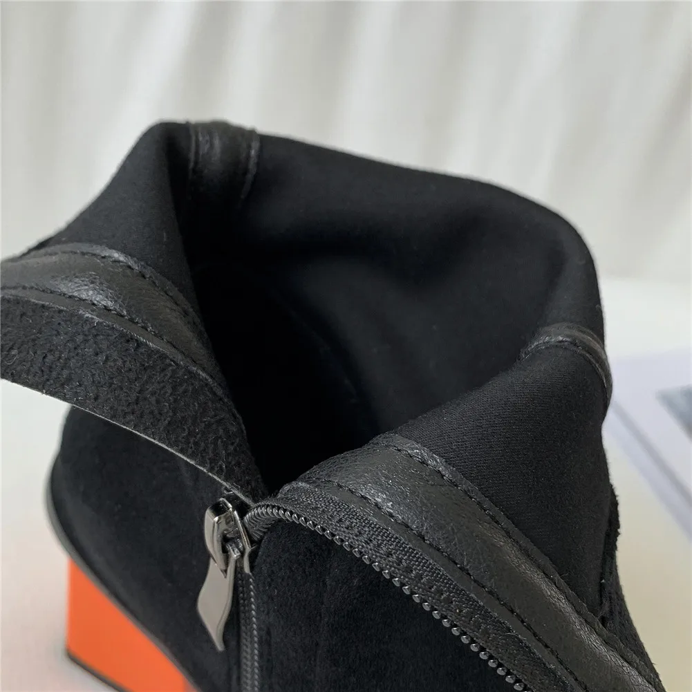 SARAIRIS Plus Size 31-43 Brand Design Square Heels Ankle Boots Women Shoes Woman Stretch Shoes Women Sock Boots Female