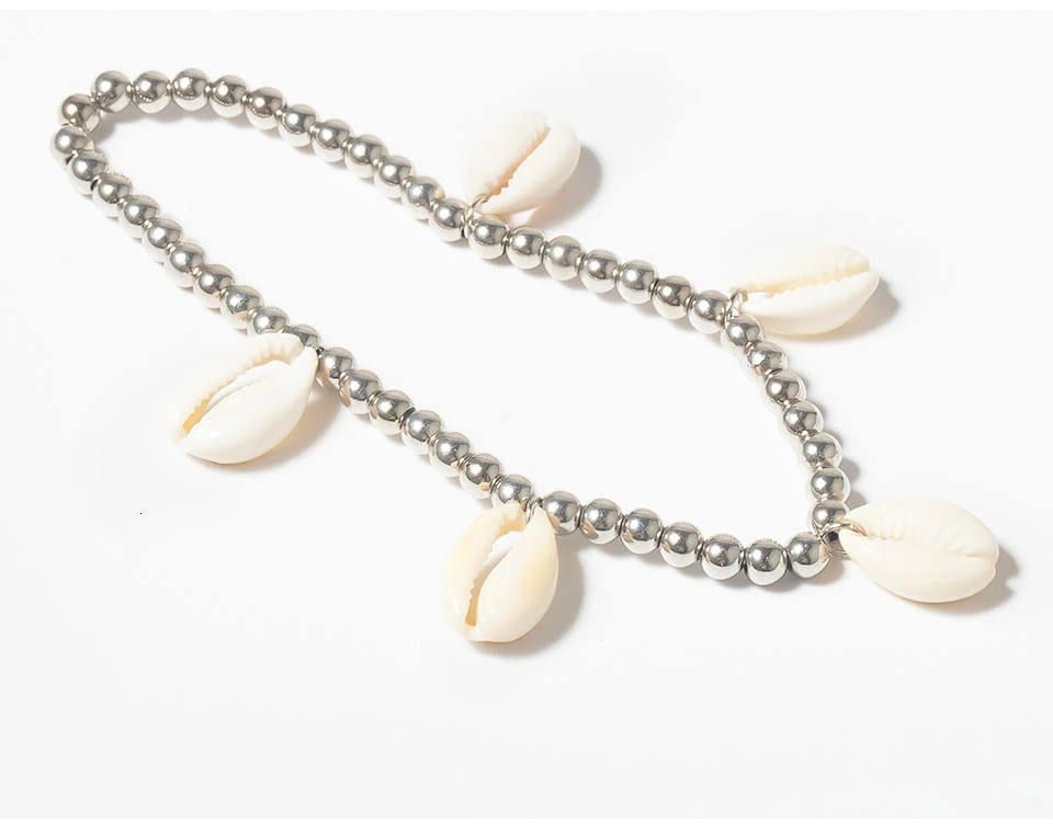 Youvanic Boho Shell ножной браслет Винтажный серебряный круглый бисерные браслеты браслет для женщин очаровательные ноги лодыжки цепь мода ноги ювелирные изделия 0568