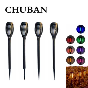 

CHUBAN Solar Lights Outdoor LED Solar Garden Pathway Light RGB Torch Lamp Lawn Yard Deck Night Sensor Garden Light Dropshipping