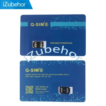 

Support IOS13 Q-SIM 6 for iphone 5/5c/5s/6/6p/6s/7/7p/8/8p/x/xs /XS max/11/11 pro the latest automatic 5G LTE Sim Card Adapter