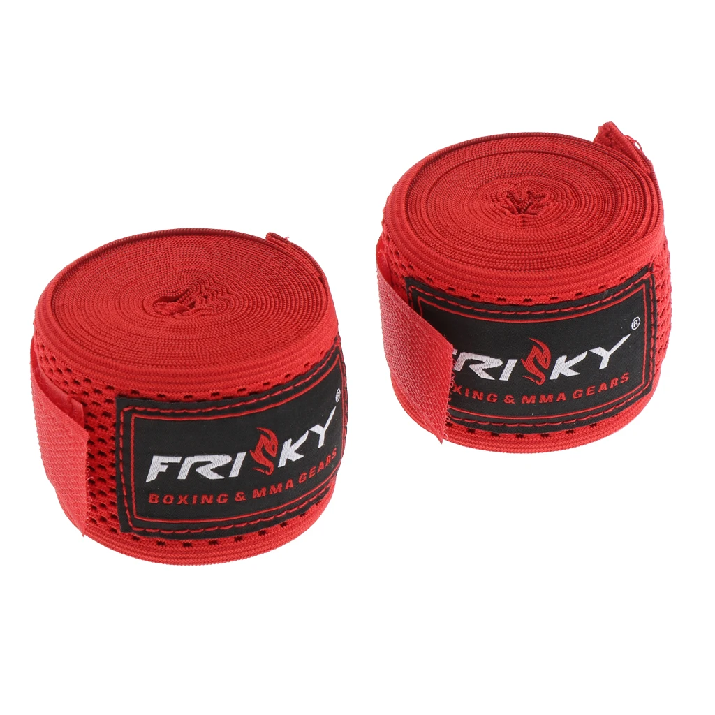 Красный 2 шт. эластичные профессиональные повязки для рук для бокса кикбоксинг, муай-тай ММА-3 метра/118 дюйма - Цвет: Красный