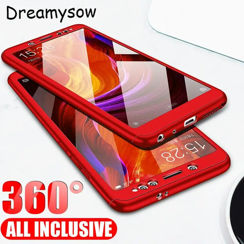 

360 Full Cover Protective + Tempered Glass Film For Xiaomi Redmi Note 7 6 5 K20 Pro 5 7A 5A S2 Go Mi9T 9X 8 SE CC9e A3 Lite Case