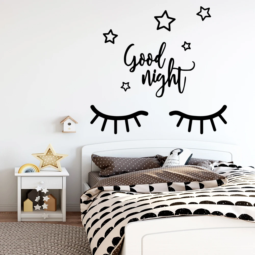 

Removable Good night Removable Pvc Wall Stickers Living Room Children Room Art Decal