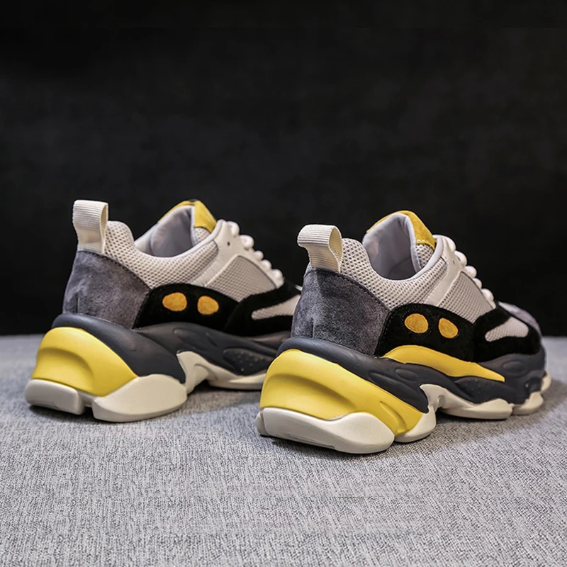 

Fashion Pink Yellow Sneakers 2019 New Women Shoes Sneakers dames Soft Chunky Sneakers Basket femme Sneakers Women Platform