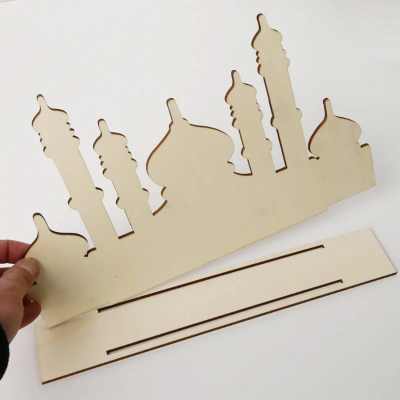 

Muslim Islam Eid Al-Fitr Decoration Festivals Wooden DIY Castle Home Decor
