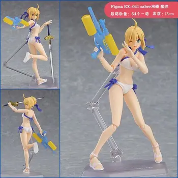 

Japanese anime figure Fate/Grand Order figmaer EX-041 saber water gun swimsuit ver action figure collectible model toys 13cm