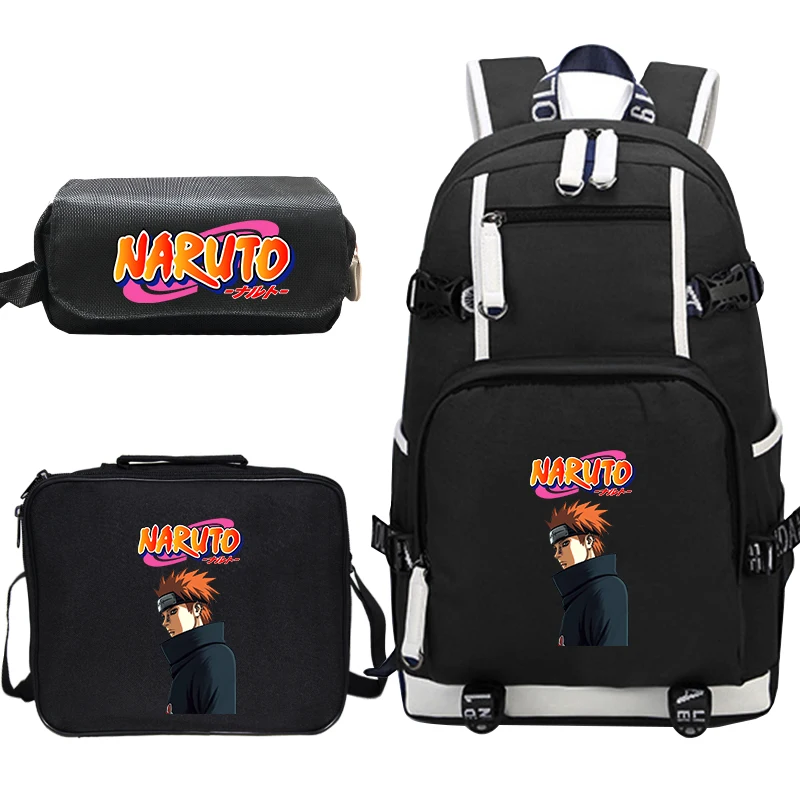 bakcpacks 12 Наруто аниме рюкзак для мальчиков девочек детские школьные сумки студенческий рюкзак детский школьный рюкзак с Lunchbag+ ручка сумка Sac A Dos - Цвет: bakcpacks 12