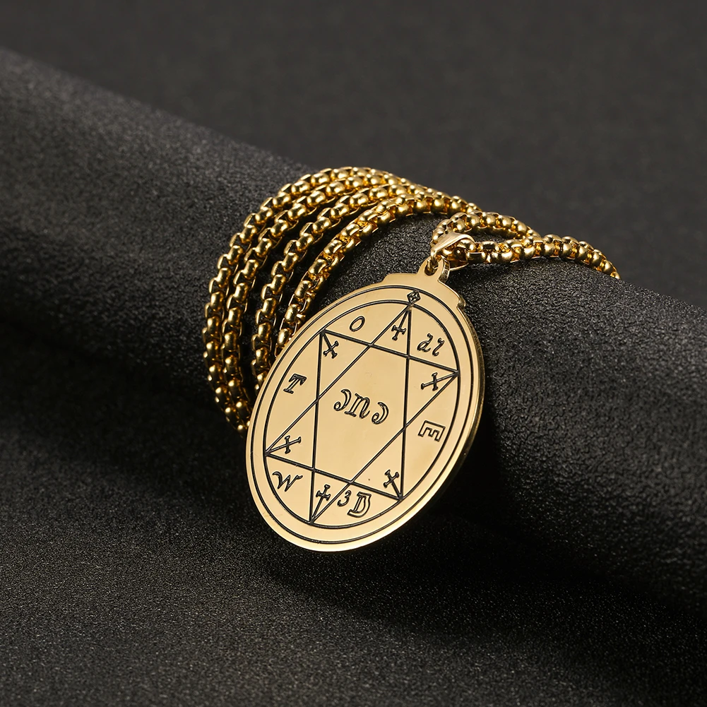 Мужское ожерелье с иудейской звездой Давида, пентакль Юпитера, печать Соломона, гексаграмма, золотая цепочка из нержавеющей стали, ожерелье s