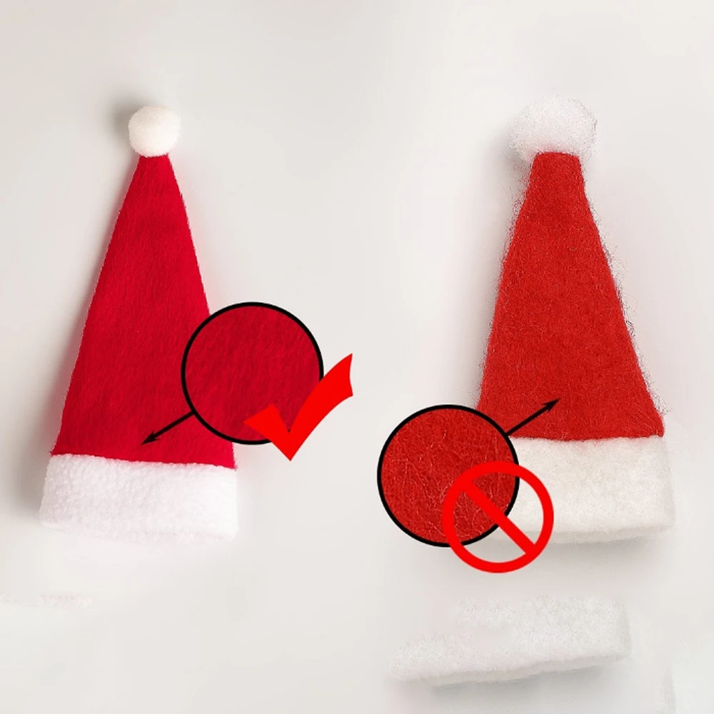 30PC Mini Cutton Christmas Hat Tableware Holder Kitchen Dinnerware Cover Bag Xmas Navidad Natal New Year Home Party Decor