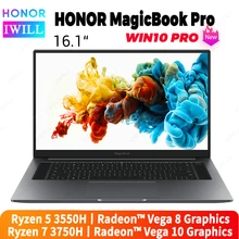 HONOR – MagicBook Pro pc portable 16.1 pouces, ordinateur avec processeur AMD Ryzen R5-3500H/R7-3750H, 8 go/16 go de DDR4, 512 go de SSD PCIe, Original