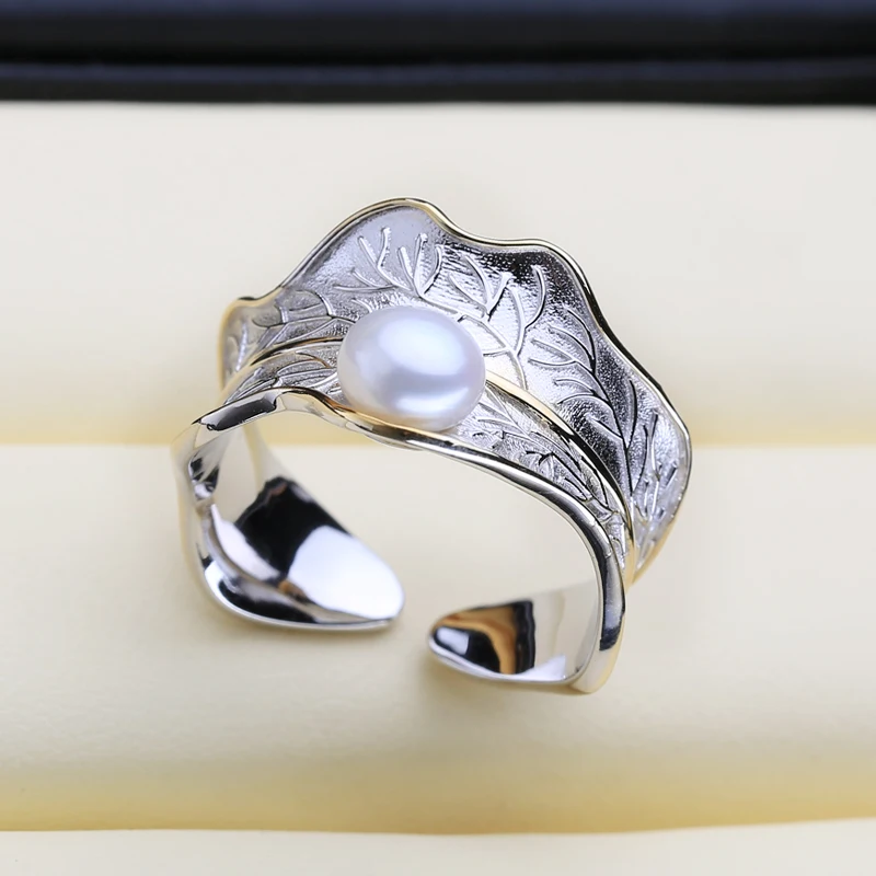 FENASY 925 Sterling Silver Ring Natural Freshwater Pearl Rings For Women Custom Female Ring Fine Jewelry Birthday Gift silver ring silver rings