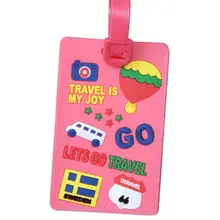 Силиконовые Багажные Бирки квадратные Мультяшные ID бирки багажная бирка с гибким ремешком для дорожная сумка или чемодан