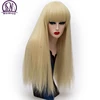 MSIWIGS Long Straight Bangs Red Wigs Synthetic Natural Heat Resistant Fiber Hair White Purple Green Brown Cosplay Wig Female ► Photo 3/6