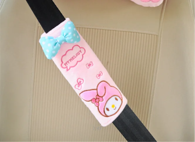 Мультфильм Cinnamoroll Собака Мелодия сиденье обивка ремней милые маленькие Две звезды автомобиль плечевой протектор pad автомобильный ремень безопасности чехлы - Цвет: 1pc