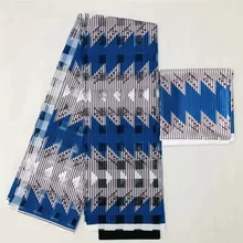 Африканская восковая лента шелковый воск Анкара атласная ткань 4 ярдов audel/modell хлопковая ткань для платья+ 2 ярдов шифон TJ121902