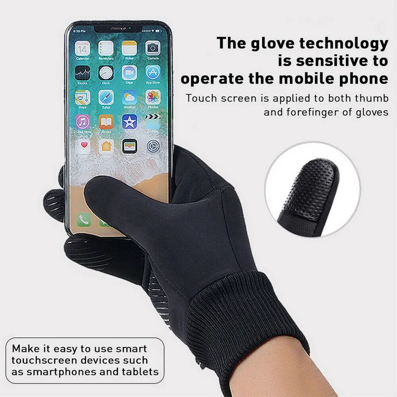 

Winter Windproof Outdoor Sports Men Gloves Touch Screen Driving Motorcycle Skiing Waterproof Non-Slip Warm Fleece Women Gloves