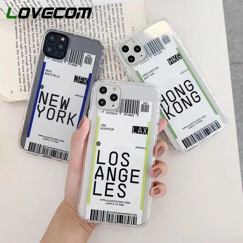 Противоударный прозрачный телефонный чехол LOVECOM для iPhone 11 Pro Max XR XS X 7 8 Plus мягкий