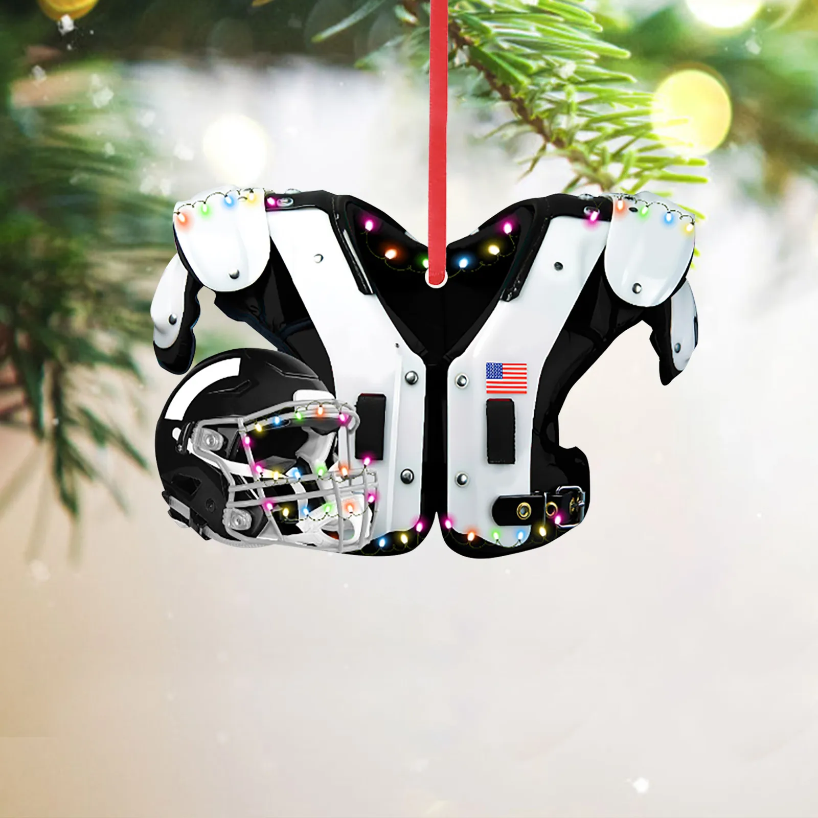 Diy Ornaments American Football Shoulder Pads Helmet For Christmas Tree Decoration Pendant Crafts Collection Home Navidad 5G | Дом и сад