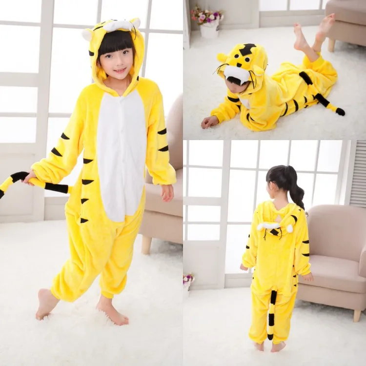 

Animal Sleep Cow Pikachu Dinosaur Flannel Such as Side Plate Children One-piece Pajama Totoro with Zipper Performance