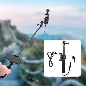 

SUNNYLIFE Extension Selfie Stick Set for OSMO Pocket/Pocket 2 Gimbal Accessories Phone Clip Module Cable for Type-c IOS Android