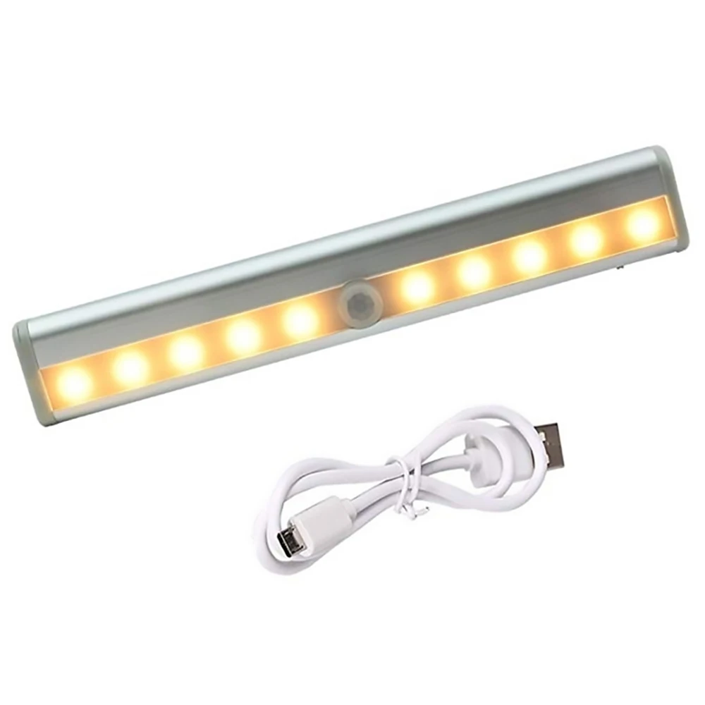 Wireless LED Under Cabinet Light PIR Motion Sensor Closet Lamp 10LEDs for Wardrobe Cupboard Kitchen Lighting Led Night Light 2