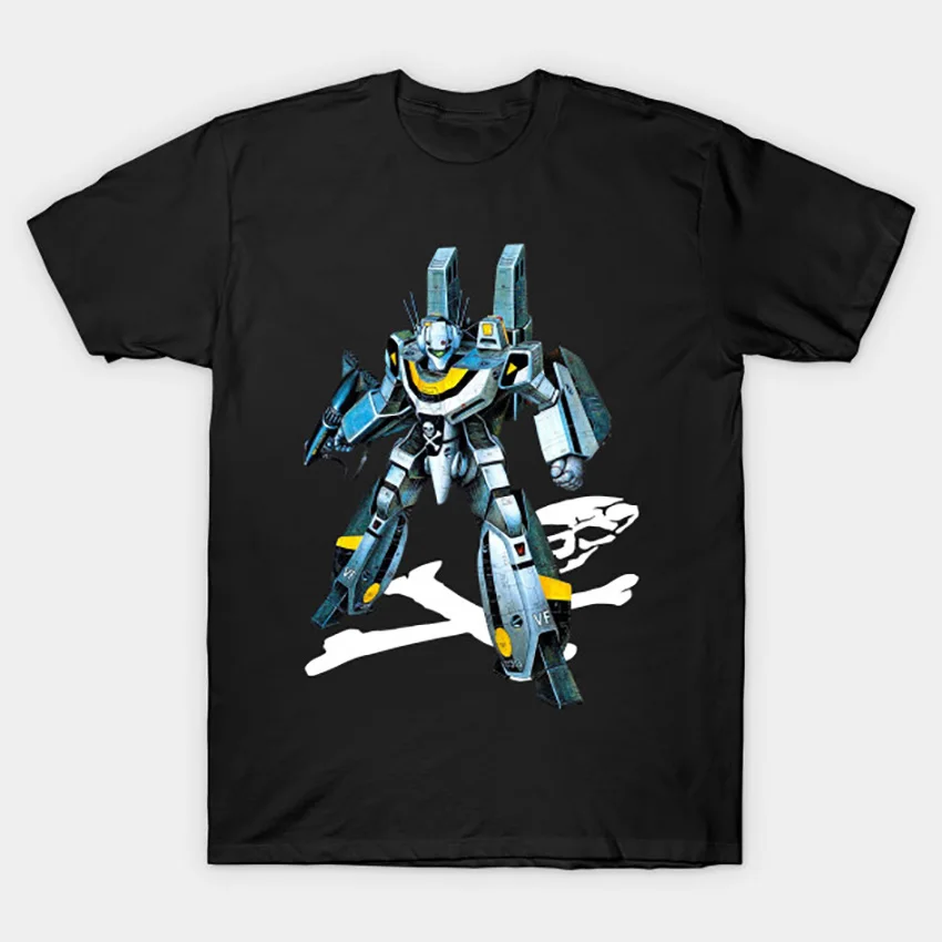 Череп-один VF-1S Валькирия футболка Макросс футболка robotech Аниме и манга череп эскадрон gunpla gundam Валькирия меха Макросс
