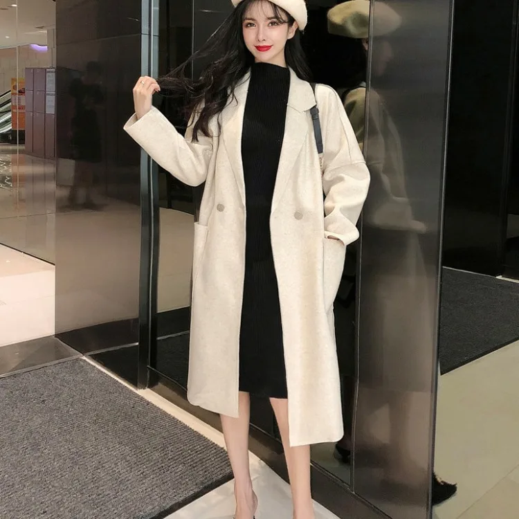 

2019 Autumn And Winter New Style Versatile Elegant Slimming Mid-length Woolen Jacket