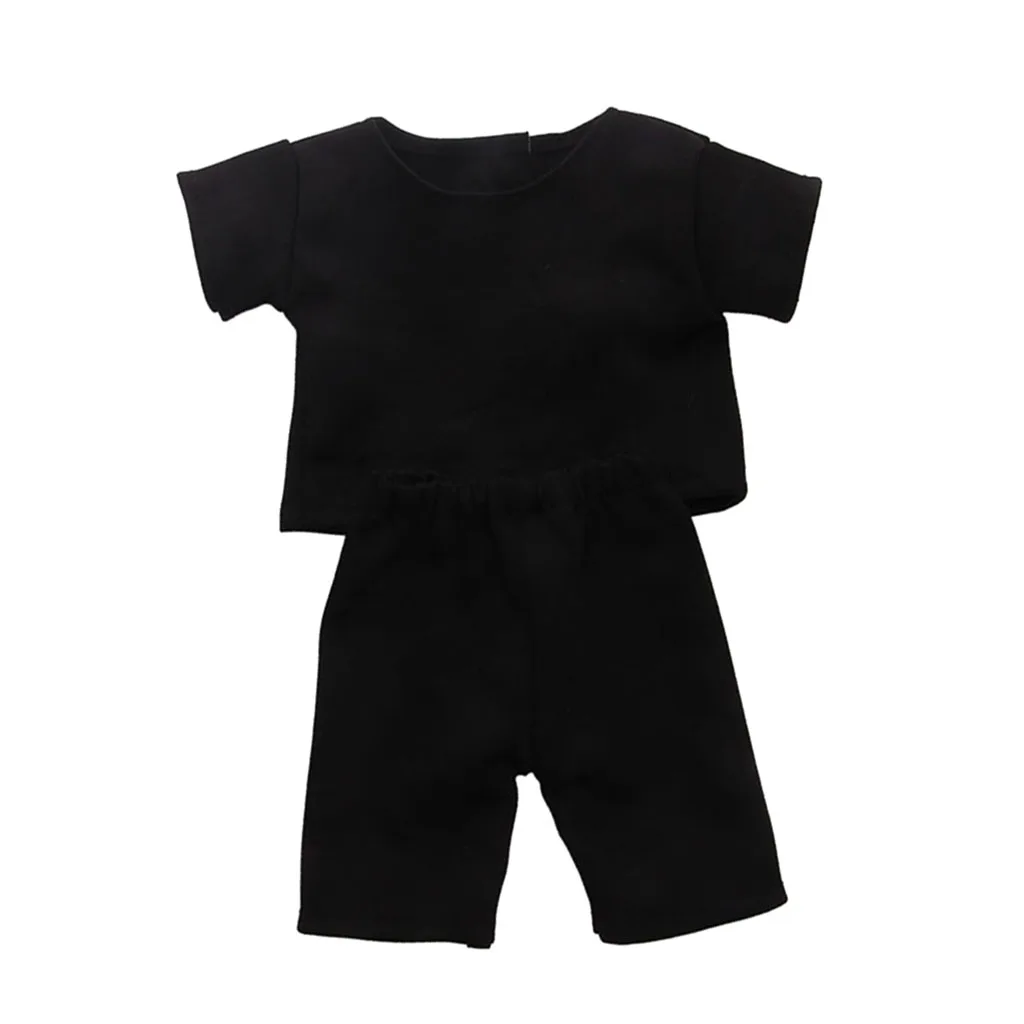 Black T-Shirt Top Pants Suit for 18 inch American Doll  Journey Dolls Casual Clothes