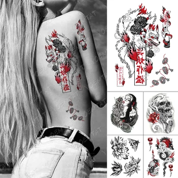 

Waterproof Temporary Tattoo Stickers Fox freak Peony Old School Louts Flower Flash Tattoos Female Body Art Fake Tatoo Men