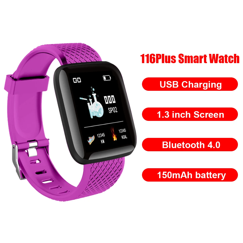 Смарт часы 116 Plus цветной экран пульсометр смарт браслет спортивные