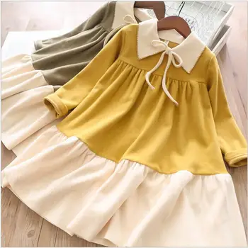

baby girl clothes 2019 kids Patchwork color dress fashion sweet children dresses fashion elegant kids clothing