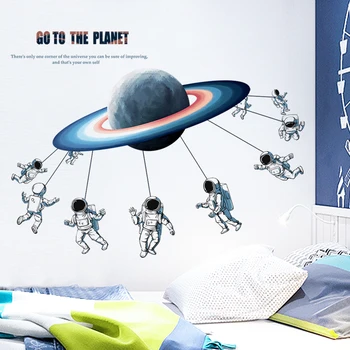 

Space Wall Decals For Boy Room Outer Personality Space Nursery Wall Sticker Decor Rocket Ship Astronaut Vinyl Decal Planet Decor