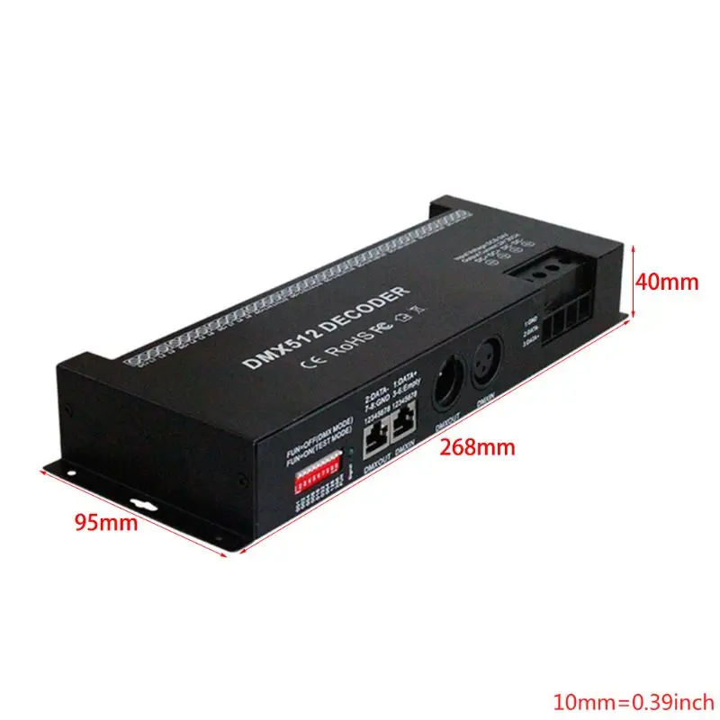 30 канальный RGB dmx512 декодер светодиодная полоска dmx контроллер 60A dmx диммер драйвер pwm вход DC12-24V 30CH dmx декодер светильник управления