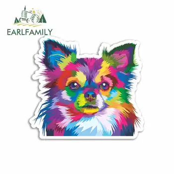 

EARLFAMILY 13cm x 11.8cm for Chihuahua Dog Car Stickers Vinyl JDM Waterproof RV VAN Fine Decal 3D Graphics Anime Comic Sign