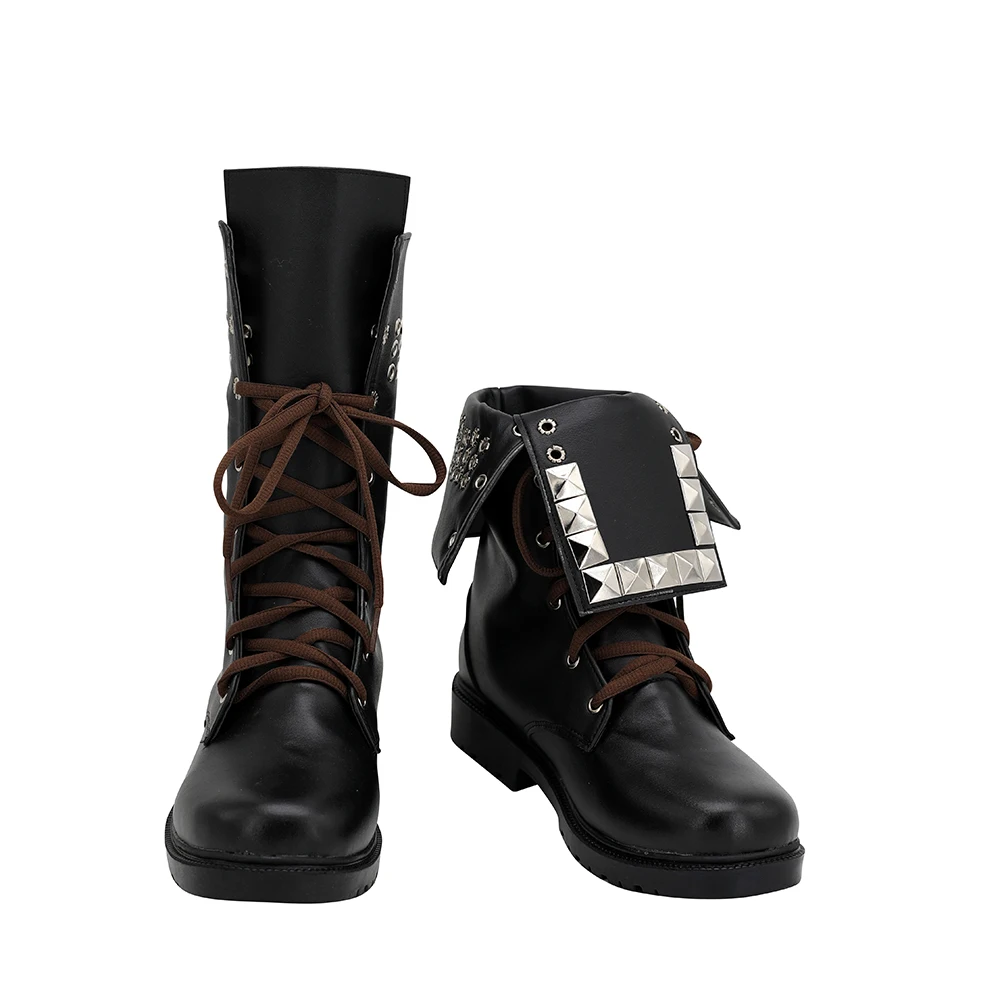 The Walking Dead Michonne Cosplay Boots Black Leather Shoes Custom Made Any Size for Unisex (2)