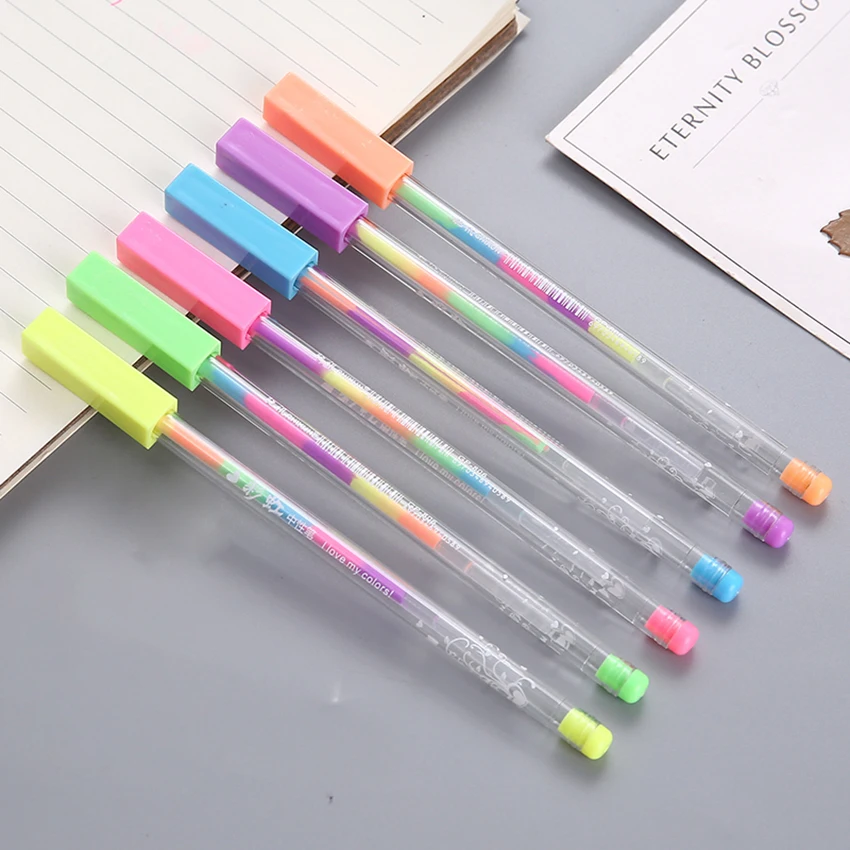 

6 in 1 Multi-color Highlighter Pen Rainbow Water Pastel Pens Art Student Stationery Kids DIY Album Diary School Prize Wholesale