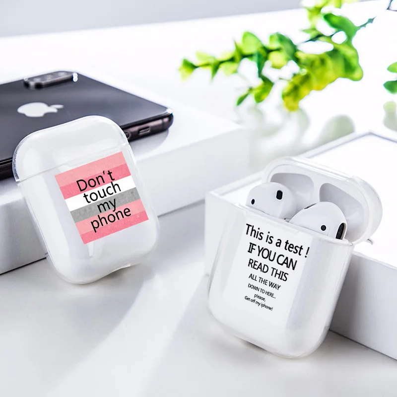 Simple Cute AirPods Case For Apple airpods Case Luxury Cartoon Hard Don't Touch Airpods Case in Bluetooth Earphone Accessories