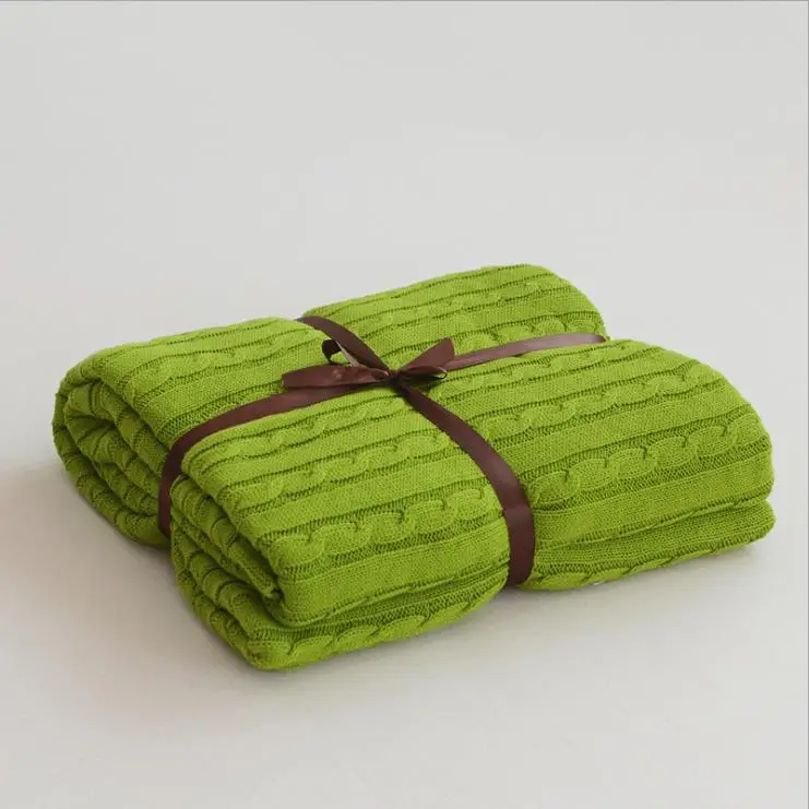 Однотонные цветные одеяла, покрывало для кровати, мягкое покрывало, покрывало, постельные принадлежности, вязаное одеяло, кондиционер, удобные спальные покрывала - Цвет: Fruit Green