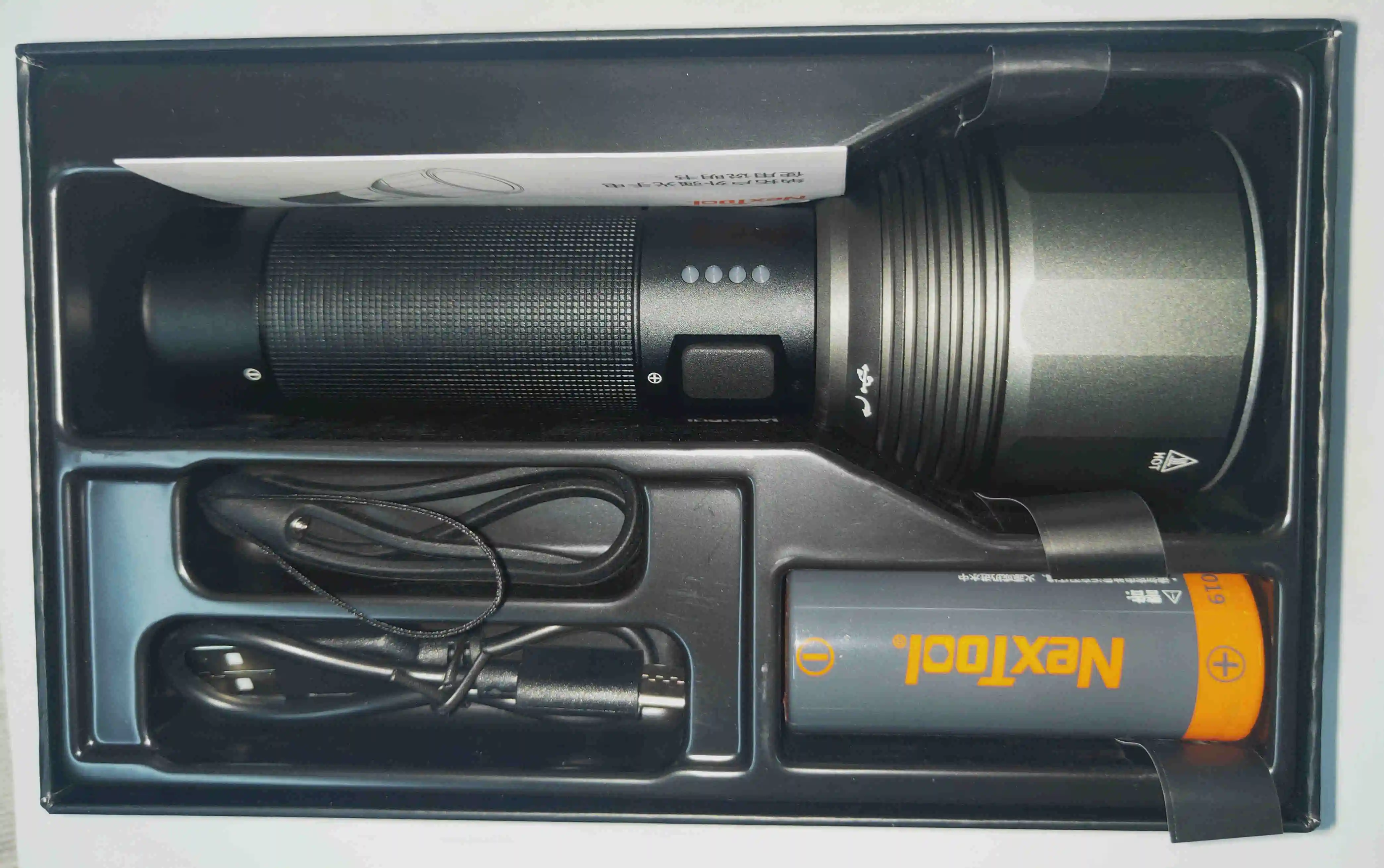 WITH BATTERY XIAOMI Youpin NexTool 380 лм фонарик м фонарь для поиска 5 режимов IPX7 перезаряжаемый Водонепроницаемый светодиодный фонарь type-C зарядка - Цвет: WITH BATTERY