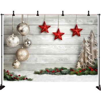 

White Wood Christmas Photography Backdrop Portrait Winter Snow Wooden Floor Background Newborn Baby Shower New Year Party Banner