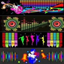 Лобовое стекло автомобиля светодиодный активируемый звуком Эквалайзер автомобиль неоновый EL свет Музыка Ритм вспышка ламповая наклейка Стайлинг с коробкой управления